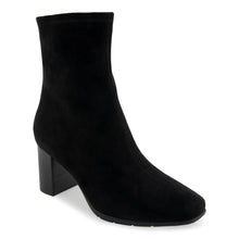Miley Bootie Mid Block Heel | Black Stretch Gaberdine