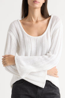 Karolina | Leah Ribbed Scoop-Neck Sweater in Size Extra Small