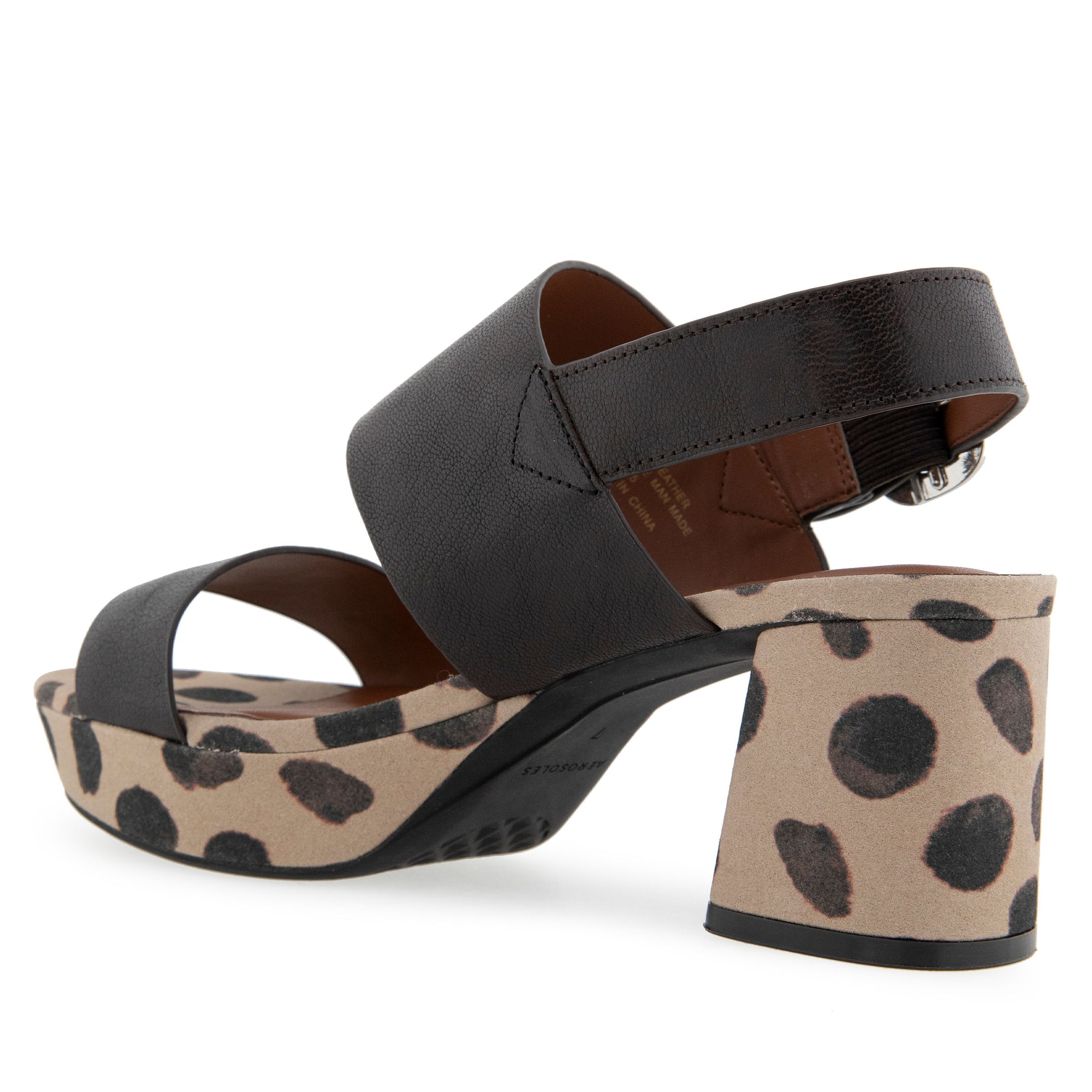 Camera Sandal Platform | Java Spotted Print Leather
