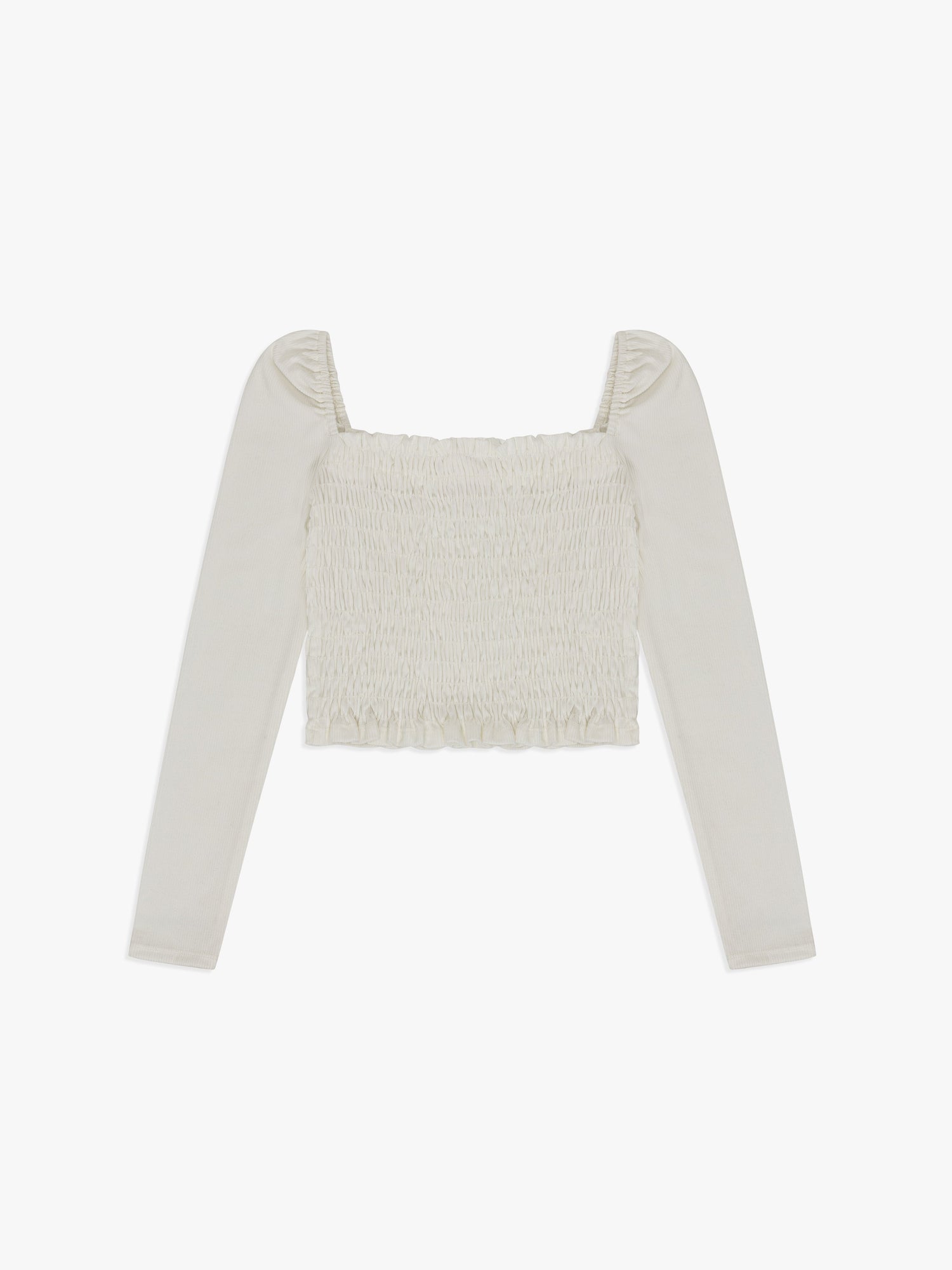 Sophie Smocked Longsleeve | Ivory