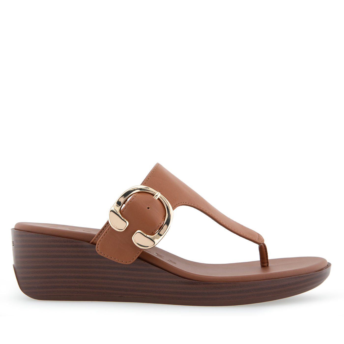 Izola Sandal Wedge | Tan Faux Calf