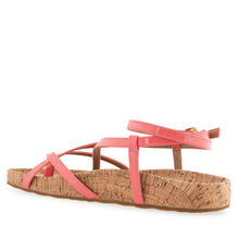 Leera Sandal Footbed | Coral Patent Faux Leather/Cork