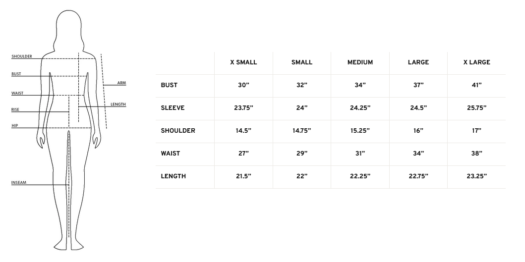 Product size guide