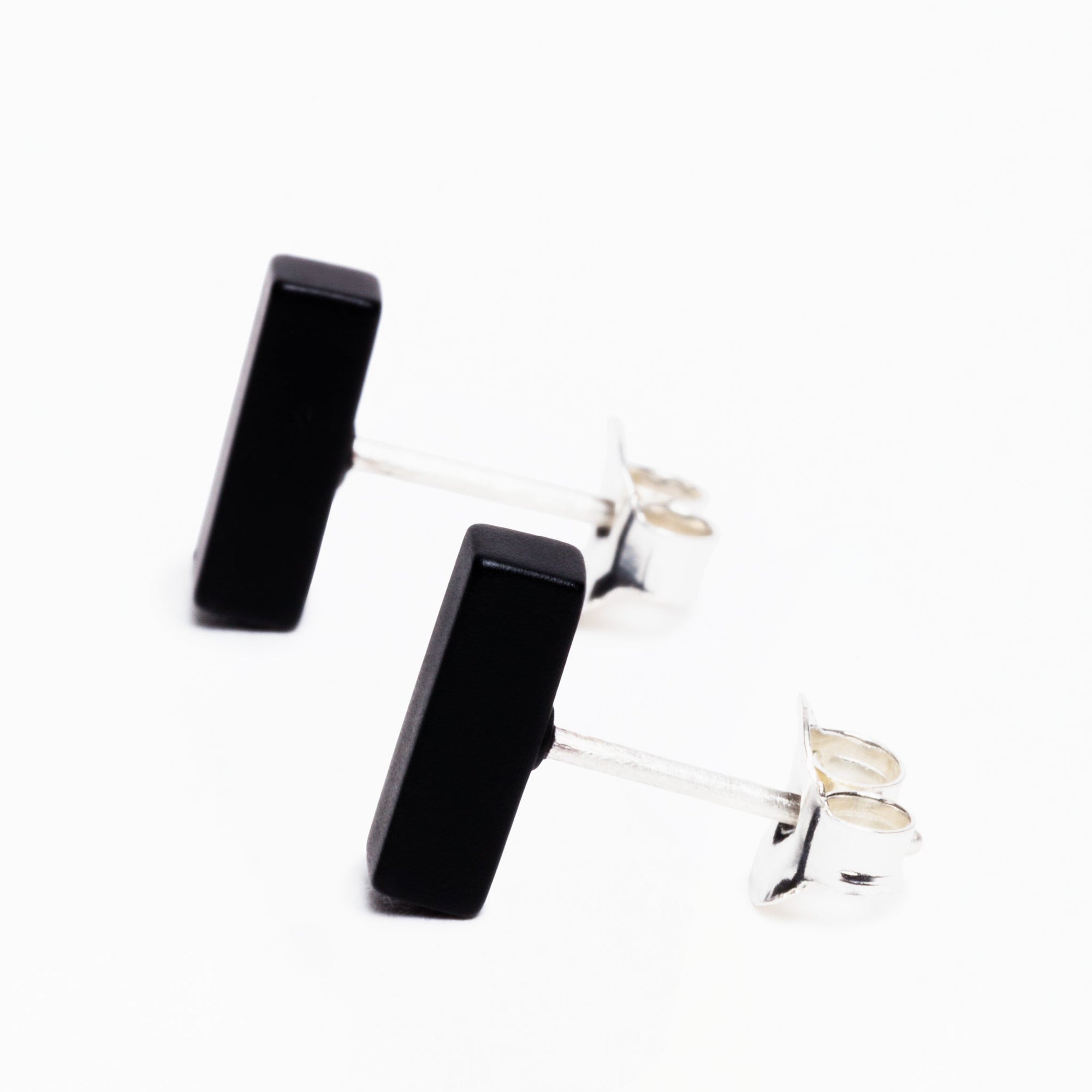 Bar Earrings | Brass | Matte Black