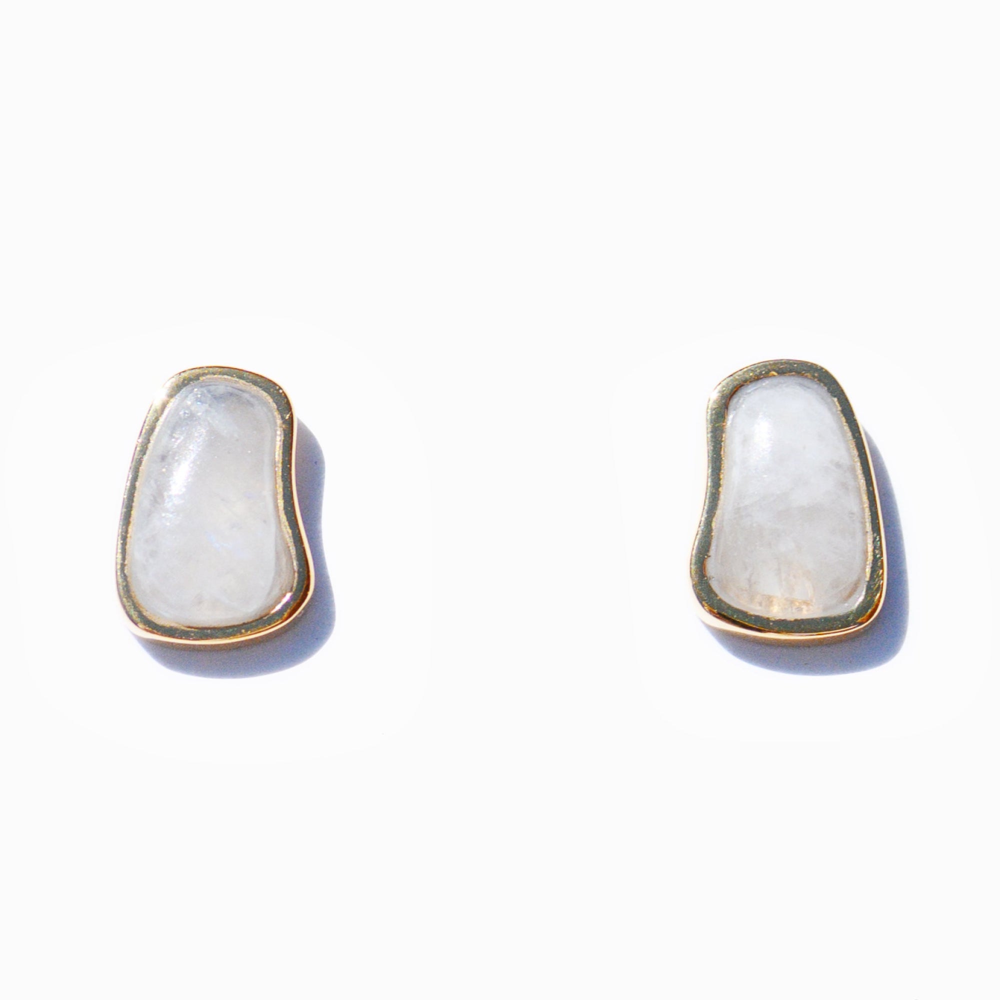 Nugget Earrings | 18K Gold Plated | Moonstone
