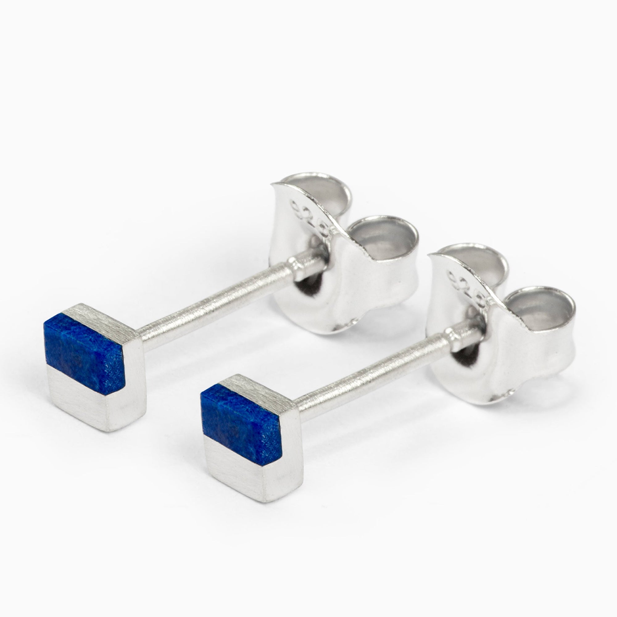 Square Earrings | Silver | Lapis Lazuli