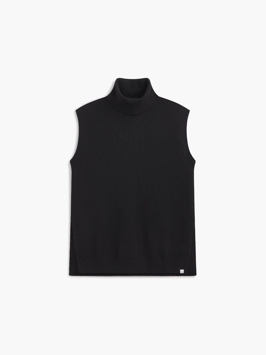 Womens | Atlas Merino Sleeveless Turtlenseck | Nero