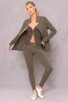 Women | Mini Tonal Stripe Snap Front Cardi | Olive