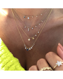 Starburst Dainty Necklace Diamonds | 14kt Yellow Gold