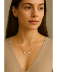 Diamond Starburst Snake Chain Necklace | 14kt Yellow & White Gold
