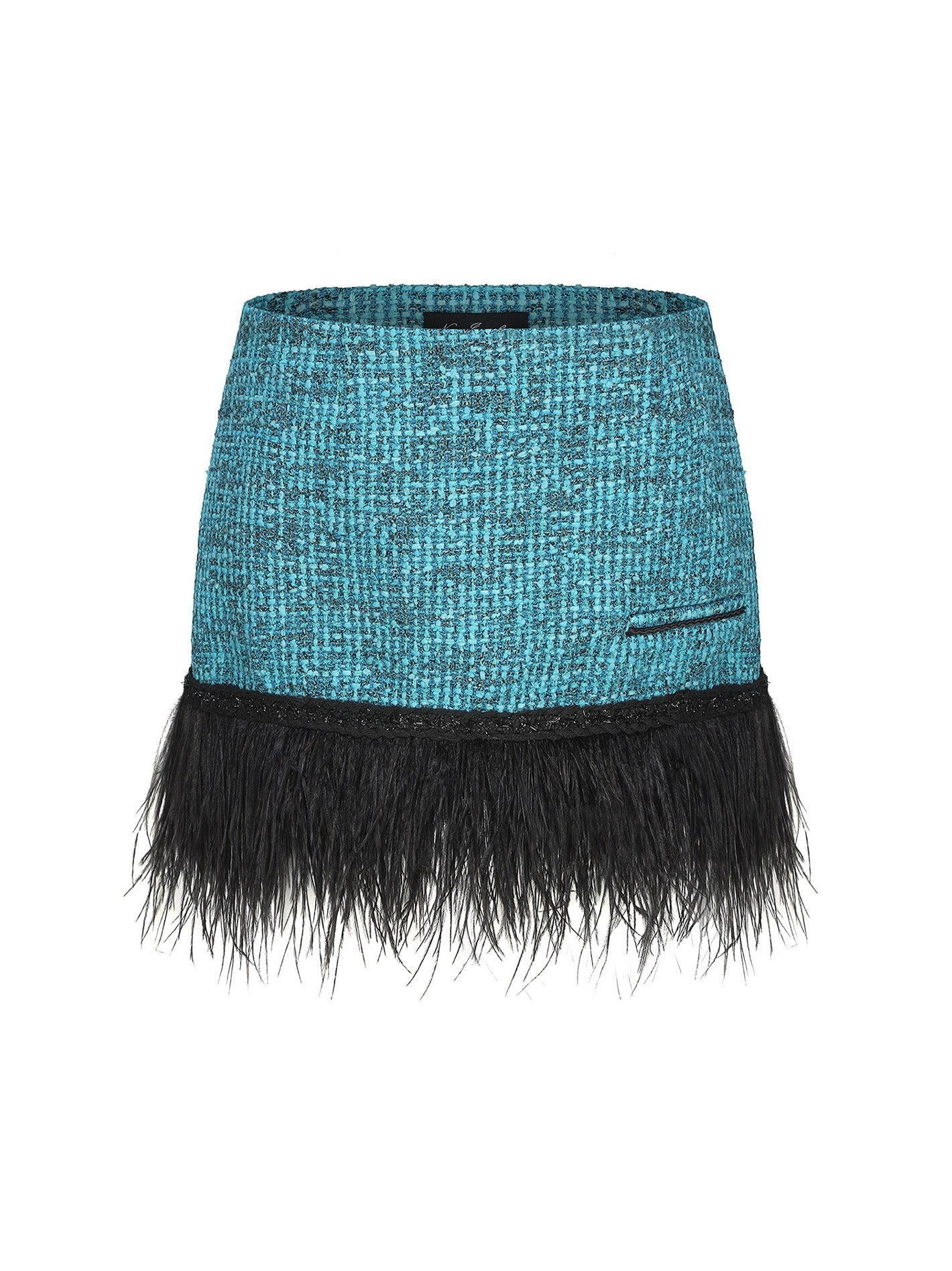 Daphne Feather Tweed Skirt | Blue