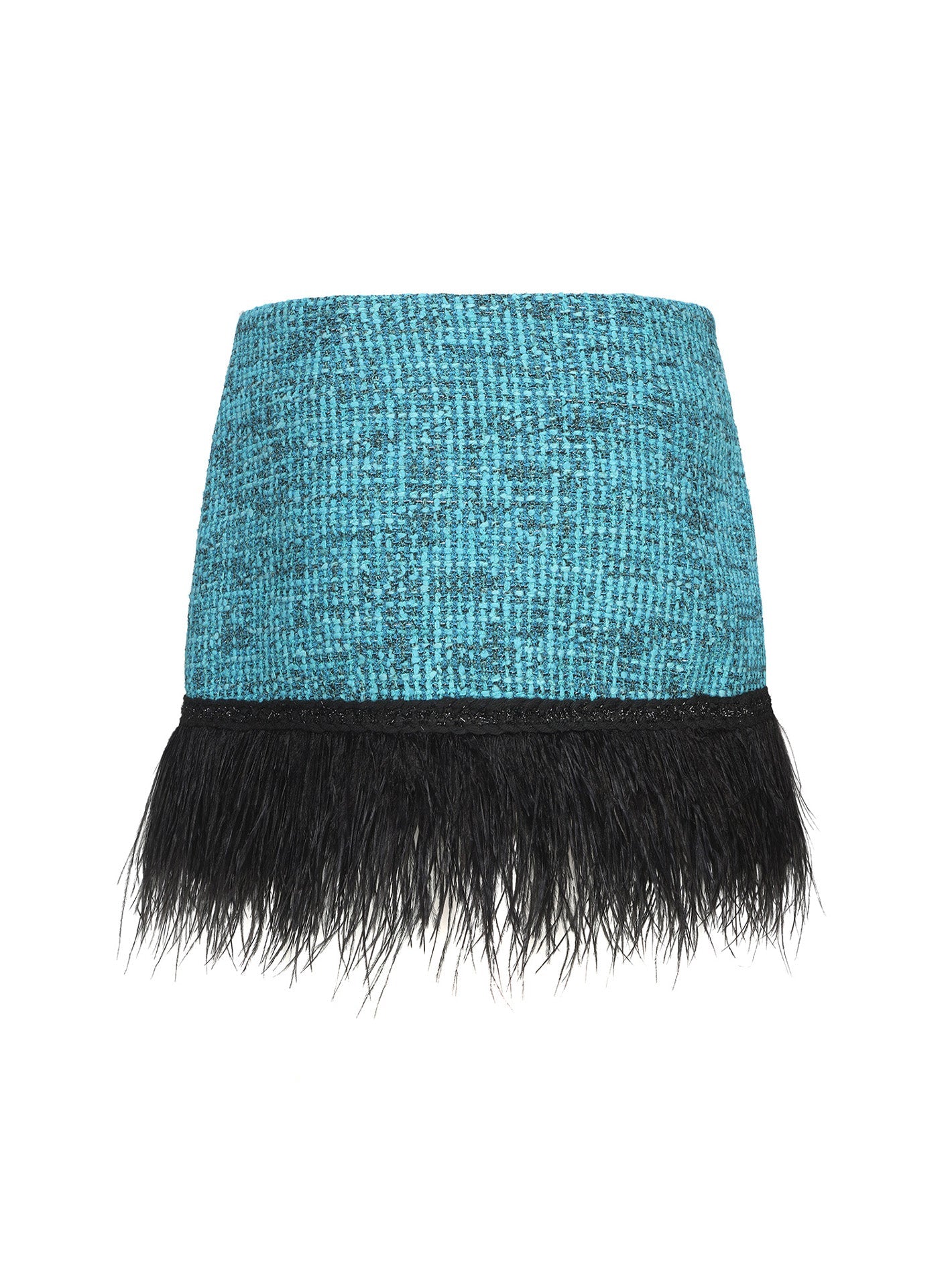 Daphne Feather Tweed Skirt | Blue