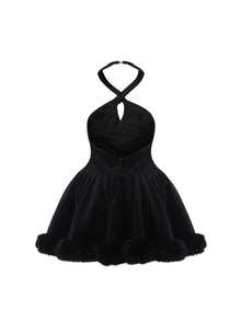 Juliet Velvet Halter Dress | Black