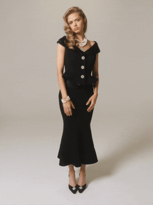 Belle Satin Skirt | Black