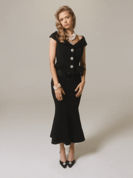 Belle Satin Skirt | Black