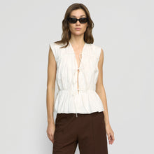 Neha Tie-Front Organic Cotton Blouse | White