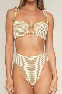 Tamarindo Binded Bikini Bottom | Neutral Stripe