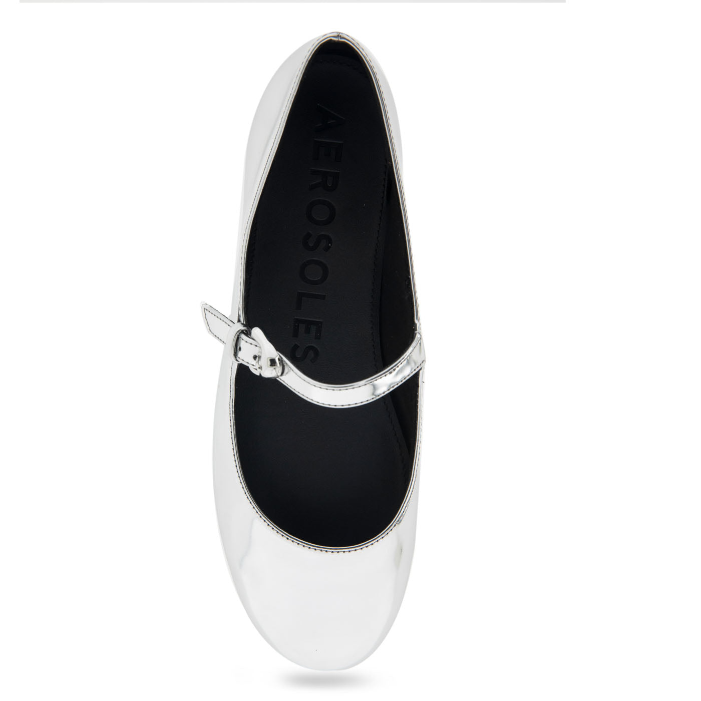 Perry Casual Flat | Silver Mirror Faux Leather