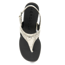 Gemal Sandal Flat | Roccia Embossed Snake Print Leather