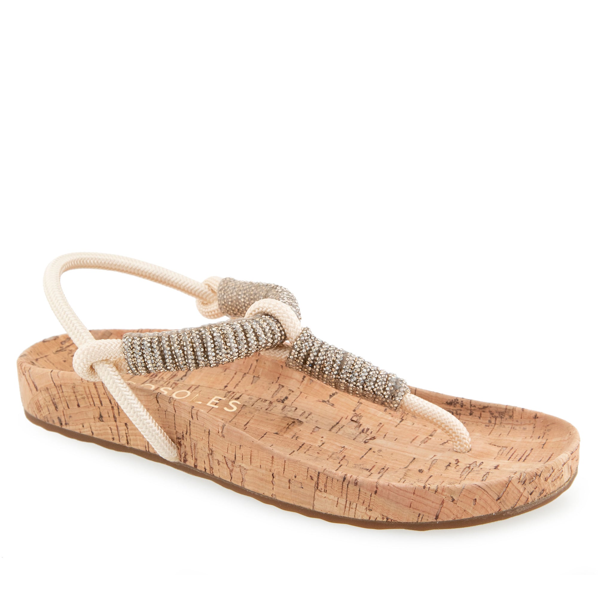 Leve Sandal Footbed | Crystal/Champagne