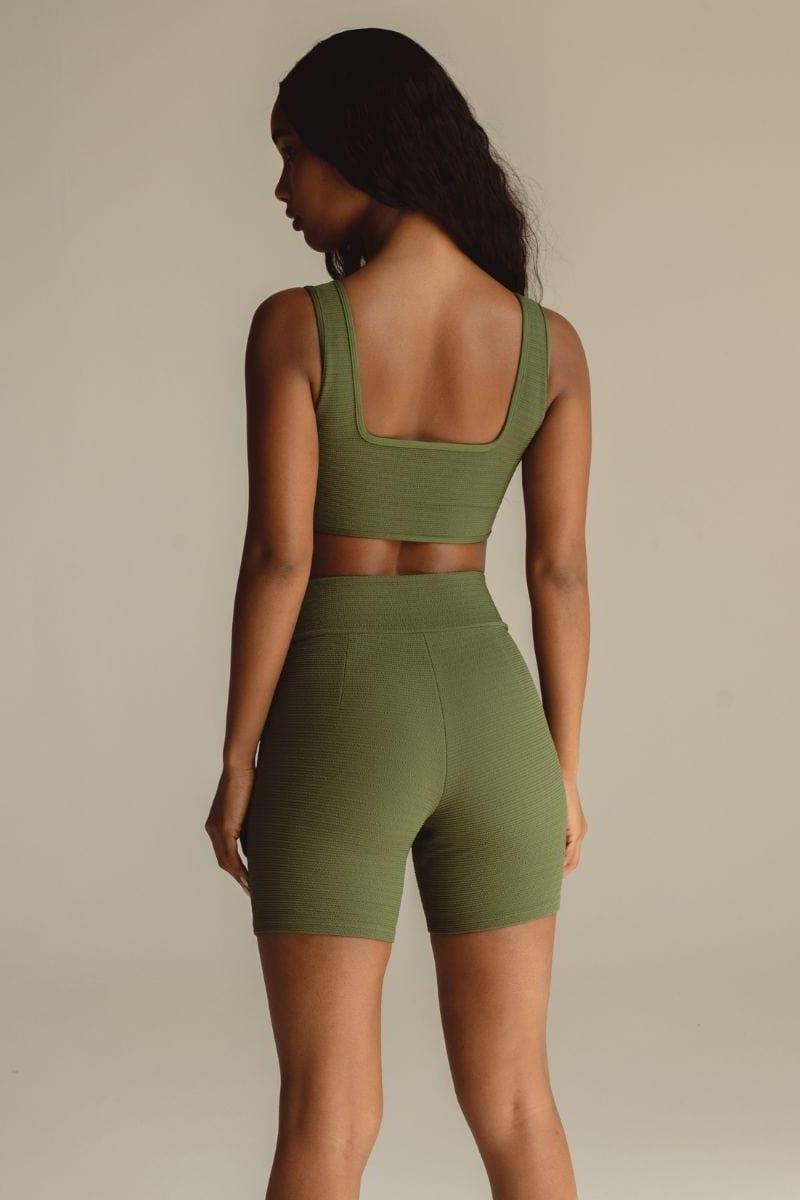 Allie Bikini Top | Olive Micro Scrunch