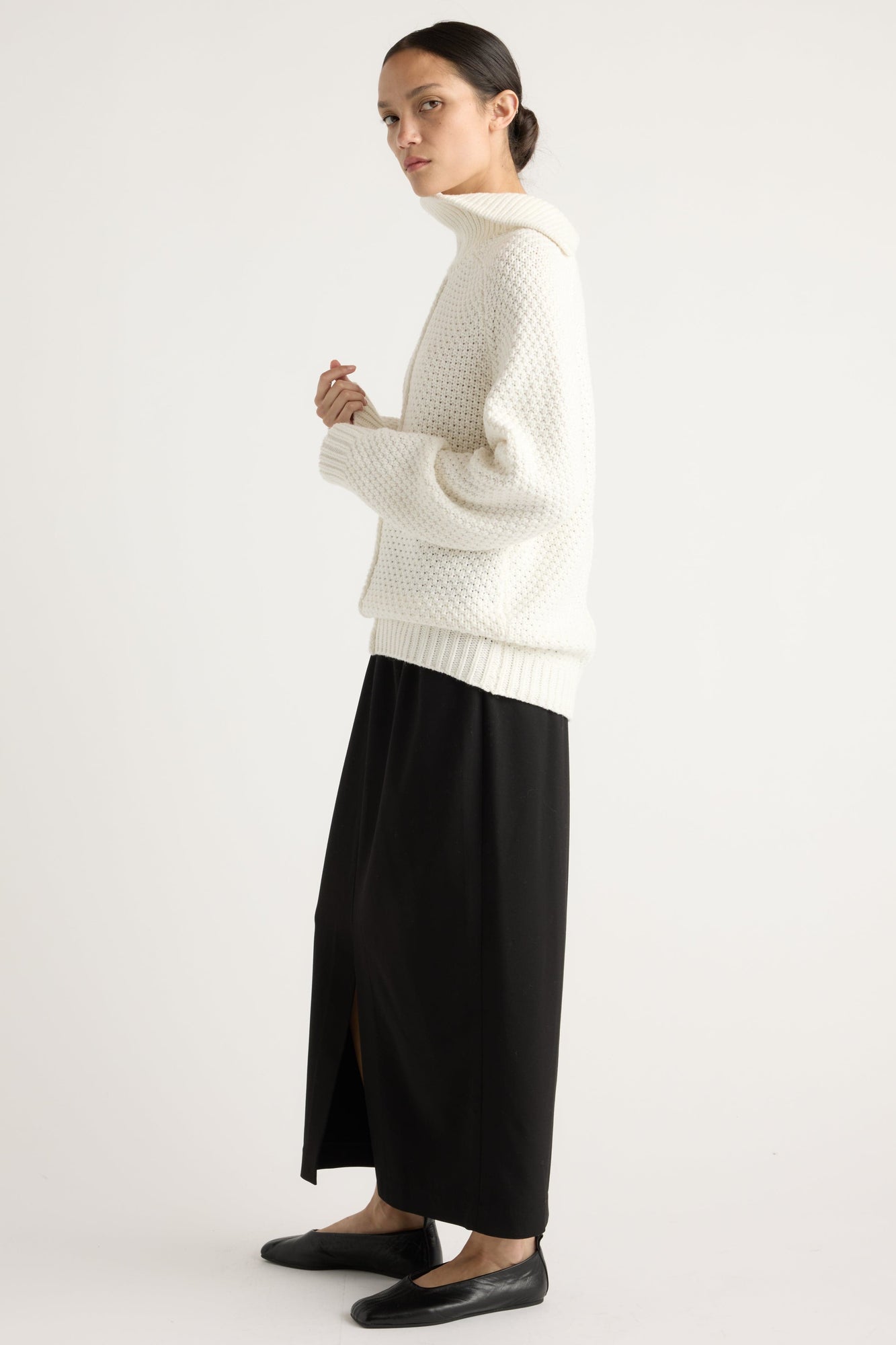 Charlotte | Petra Oversized Textured-Knit Sweater in Size Small