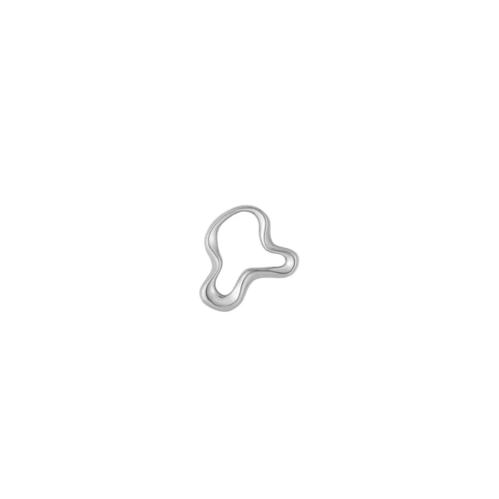 14k recycled white gold Plain Ripple Charm on a white background