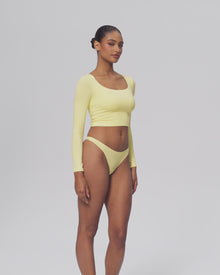 Cropped Round Neck Top | Oat Milk