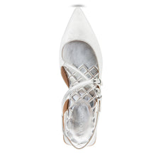 Napoli Dress Flat | Silver Mettalic Textured Faux Leather