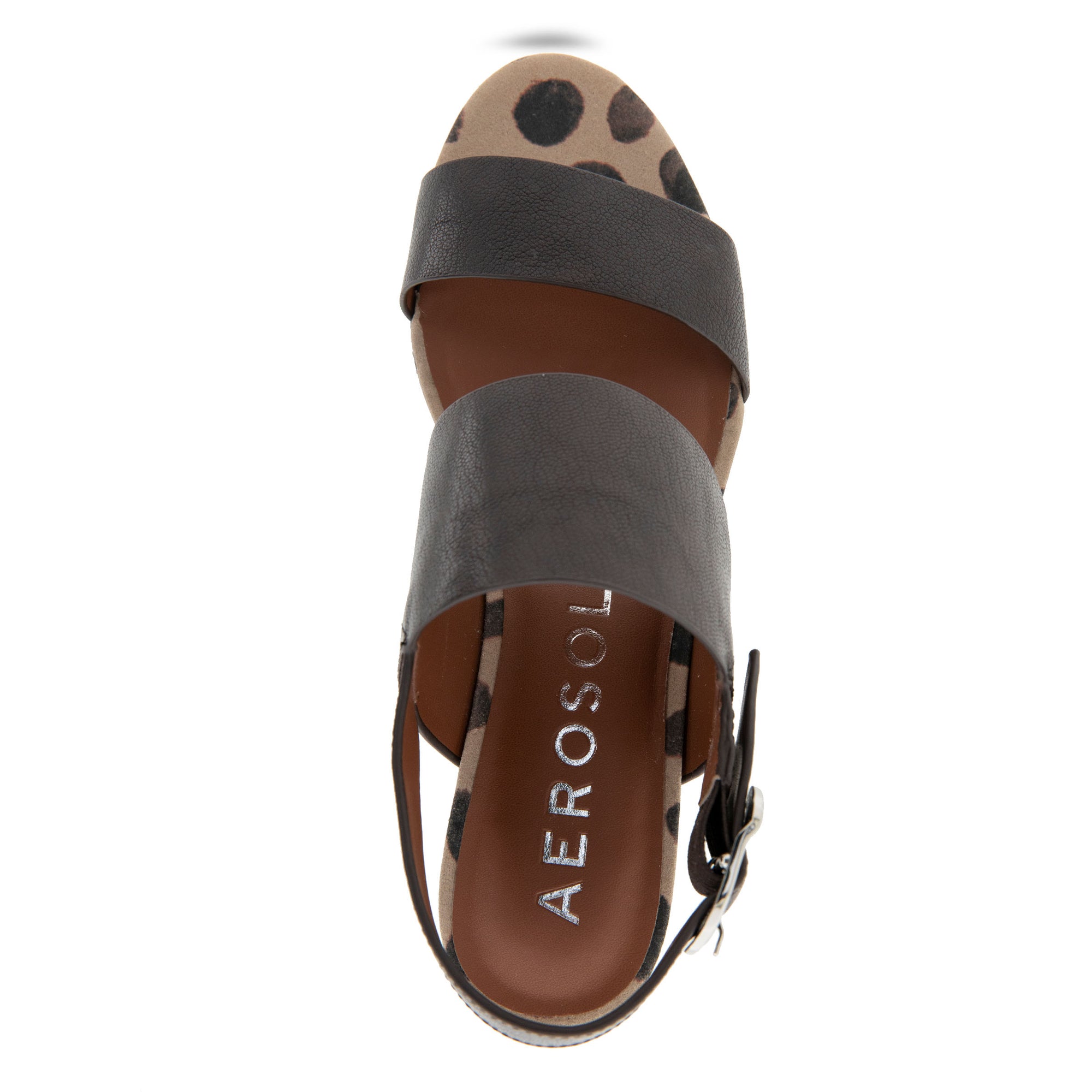 Camera Sandal Platform | Java Spotted Print Leather