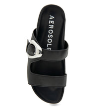 Lemon Sandal Footbed | Black Pebbled Leather