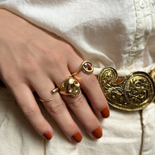 Quill Bypass Ring with Diamond, styled with the molten Skull ring and molten knot ring