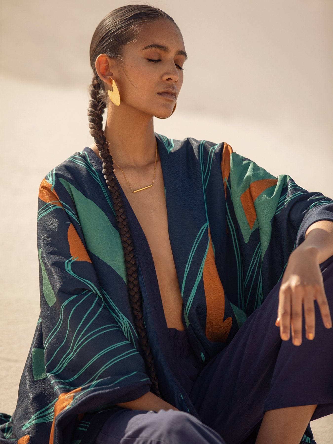 Reversible Amy Ben Poncho - Costa Navy - diarrablu