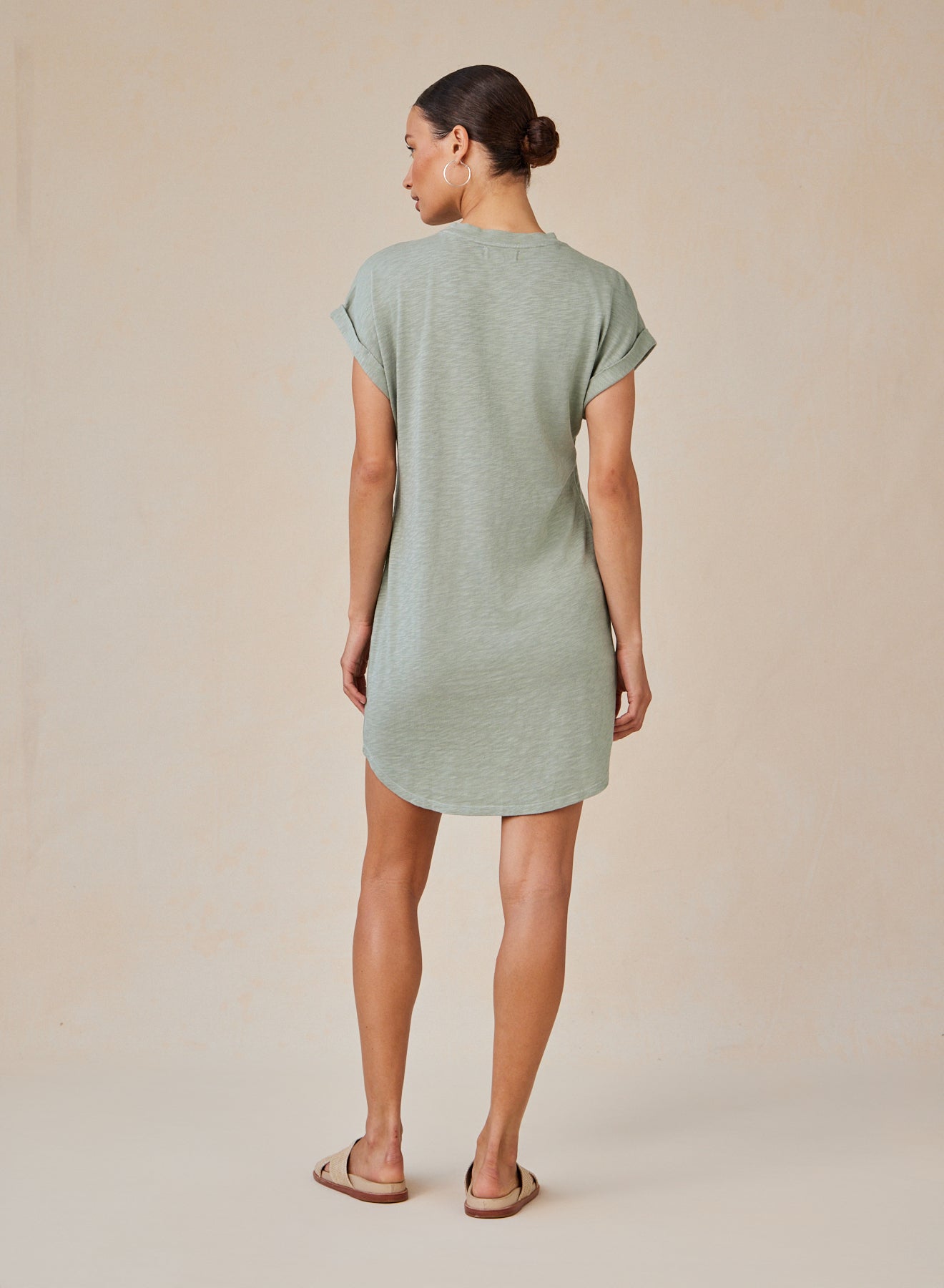 Roll Sleeve T-Shirt Dress | Olive Grove