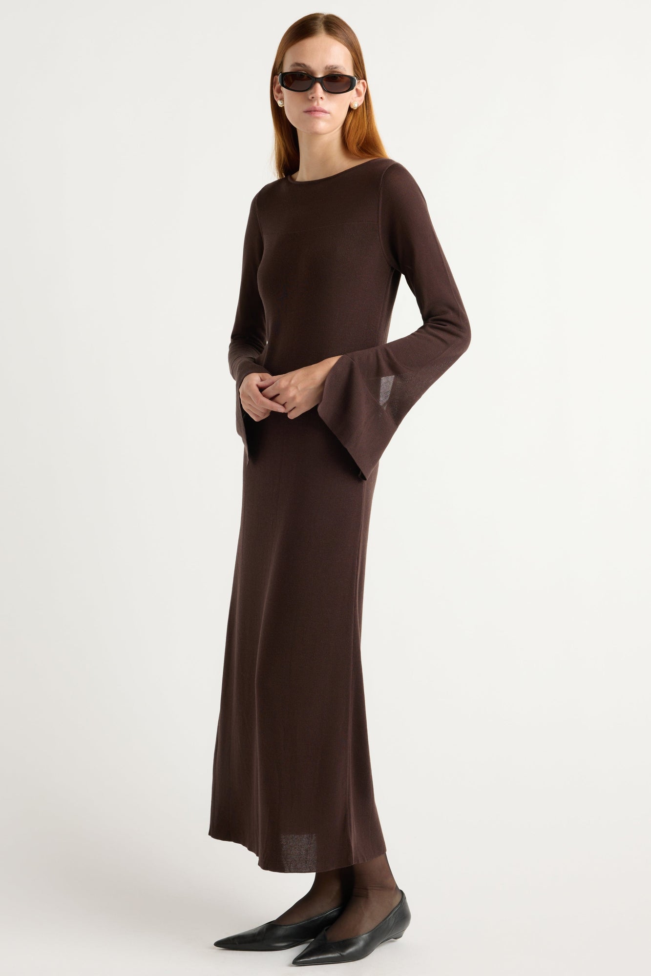 Kelsey | Rosalynn Semi-Sheer Tencel-Blend Knit Dress in Size Small