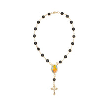 The Onyx Rosary Anklet | Gold filled 18KT Gold Vermeil