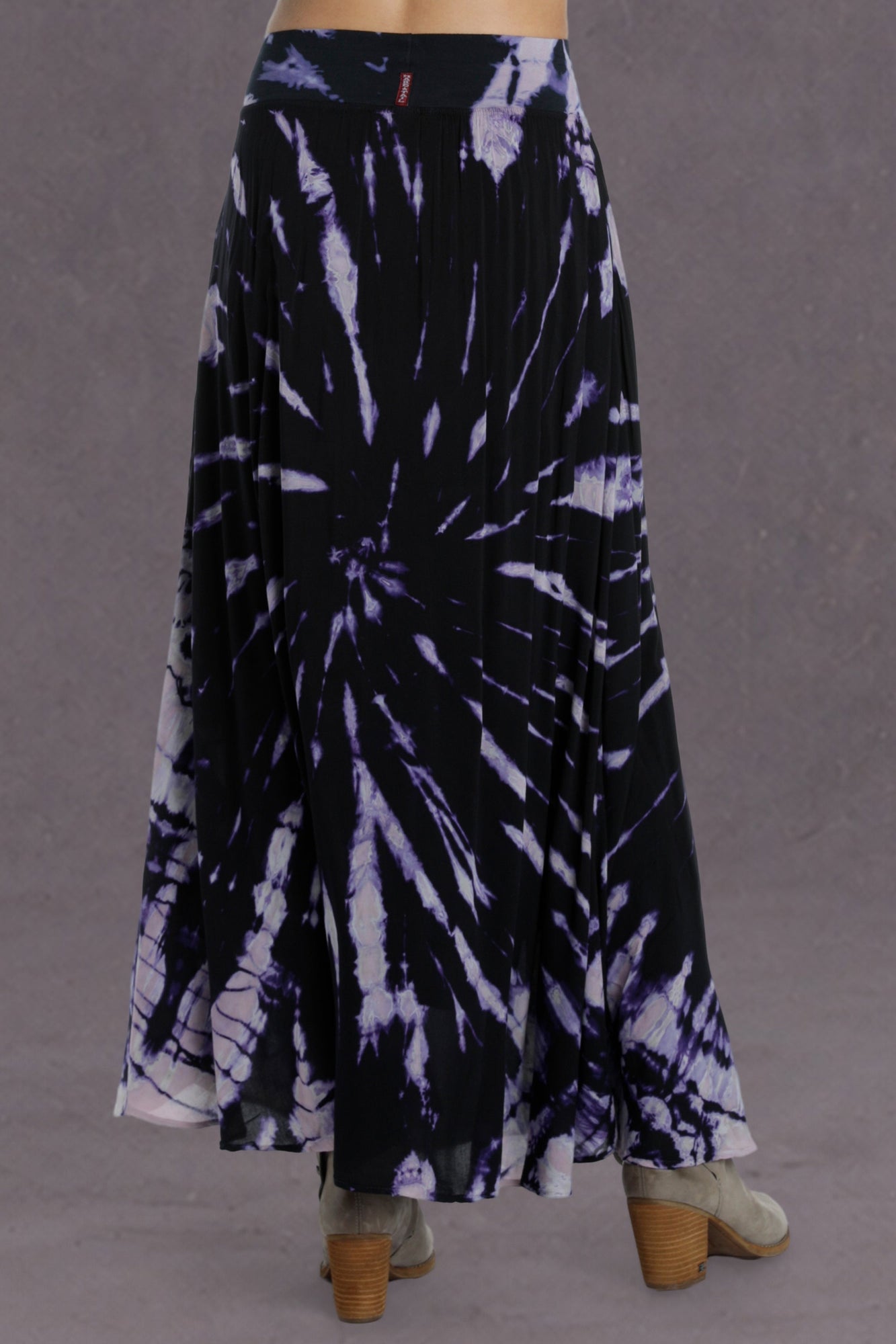 Women | Pull-On Double Layered Maxi Skirt | Acid Spiral Wash 2