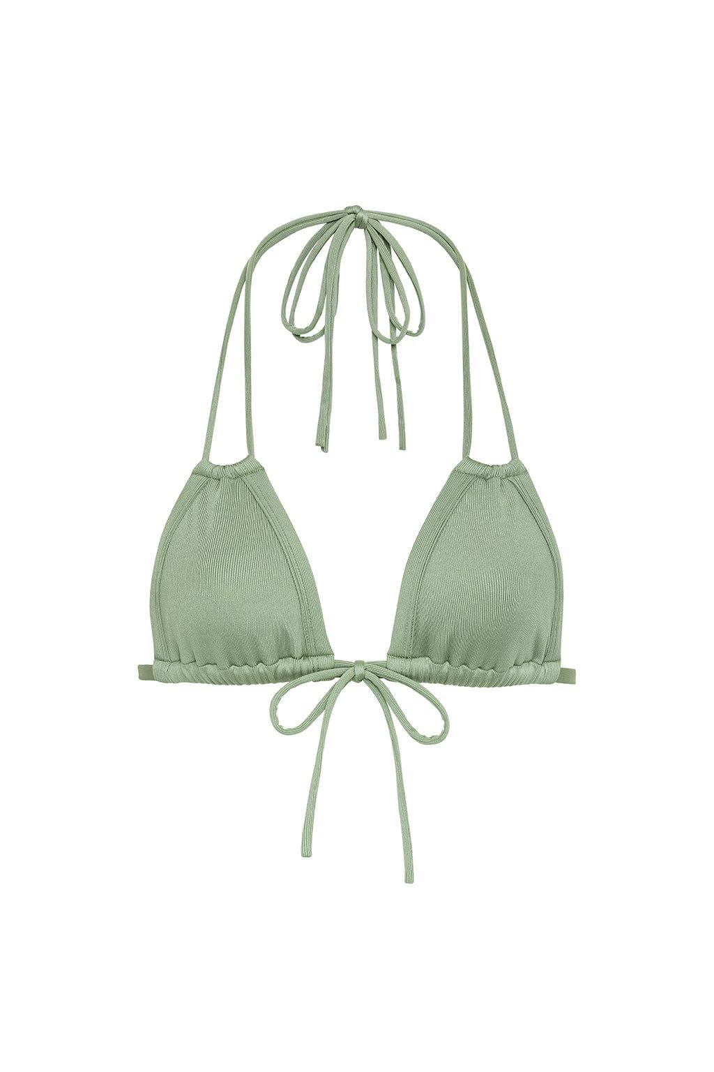 Euro Bow Bikini Top | Sage Green Rib