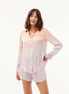 Side Slit Button Down Shirt | Orchid Sunset Dye