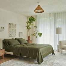 Signature Bamboo Flat Sheet, Twin | Moss Green