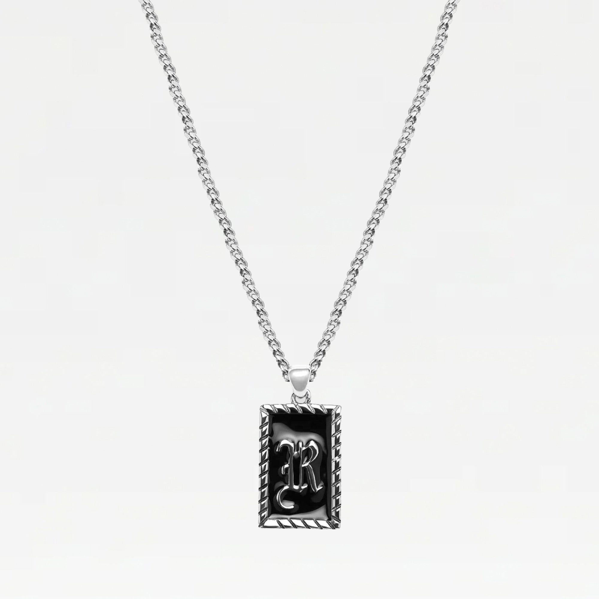 The Enamel Initial Pendant | Sterling Silver