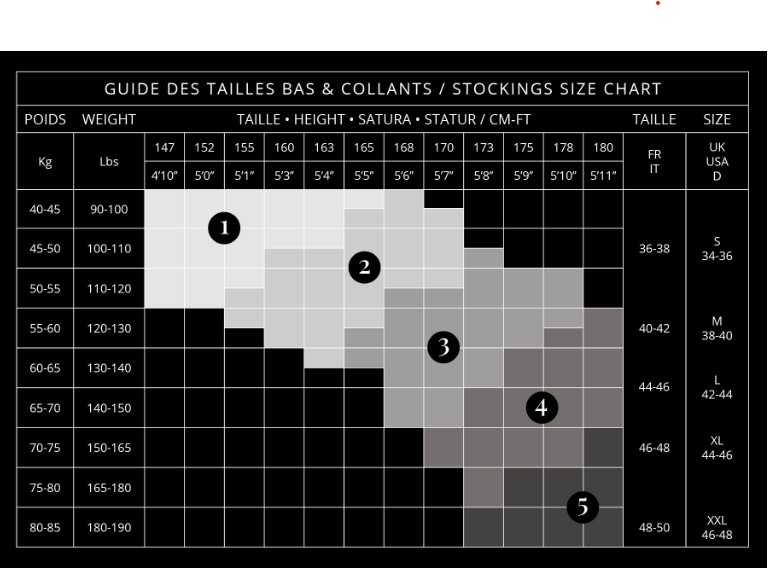 Product size guide