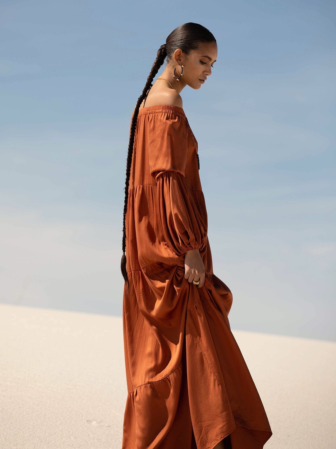 Sustainable Kudi Dress - Solid Rust - diarrablu
