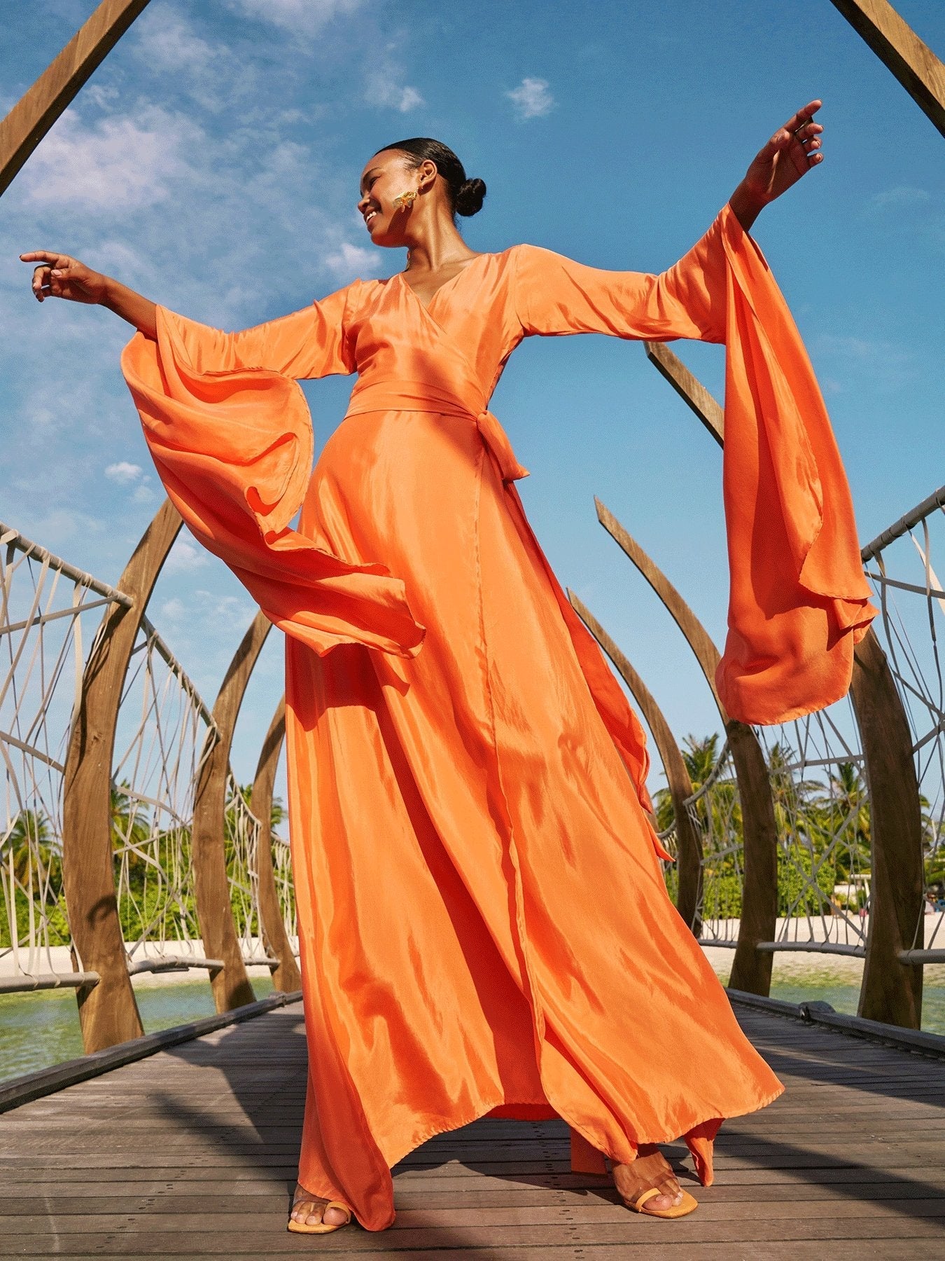 Sustainable Maya Dress - Solid Coral - diarrablu