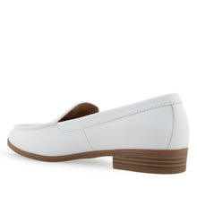 Edna Tailored Loafer | White Faux Leather