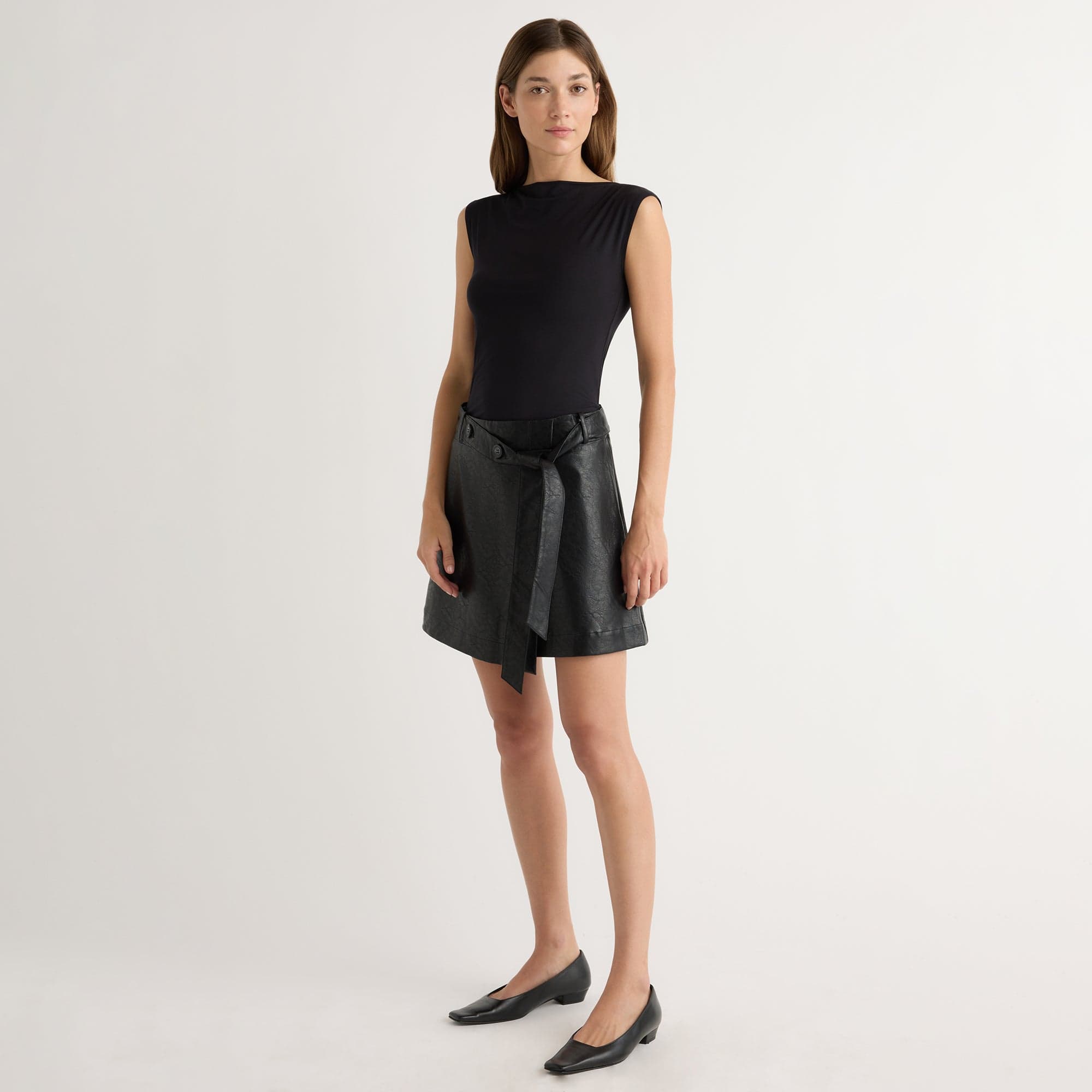 Renee | Tanner Vegan Leather Wrap Skirt in Size Extra Small