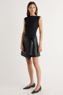 Renee | Tanner Vegan Leather Wrap Skirt in Size Extra Small