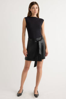 Renee | Tanner Vegan Leather Wrap Skirt in Size Extra Small