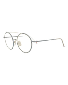 Thom Browne Aviator Metal Optical Frames | Silver/Grey