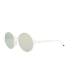 Thom Browne Round Acetate Sunglasses | White